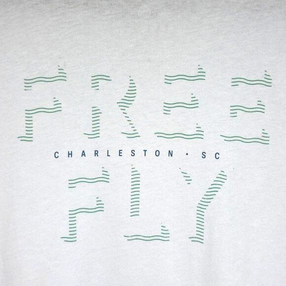 Free Fly Mens Sz 2XL Classic White Preppy Graphic Charleston SC Tee Shirt - Picture 3 of 9